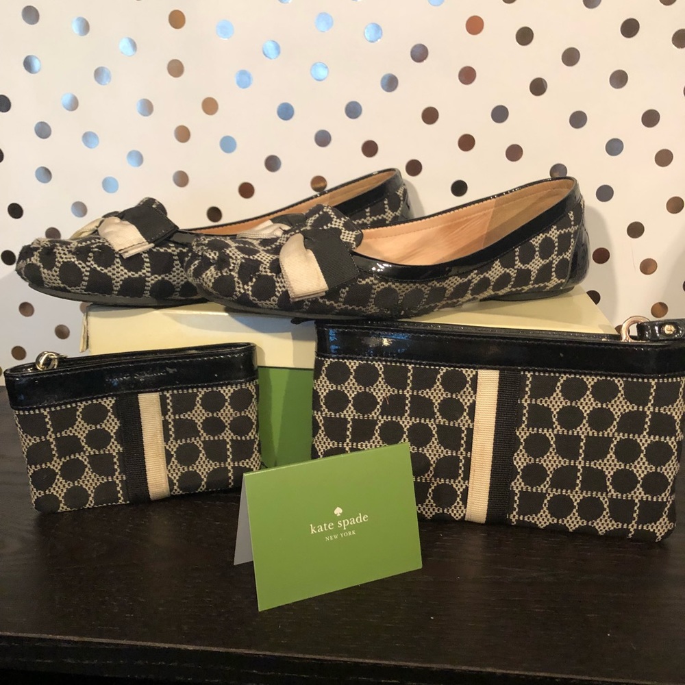 Kate Spade flats and matching wallet.